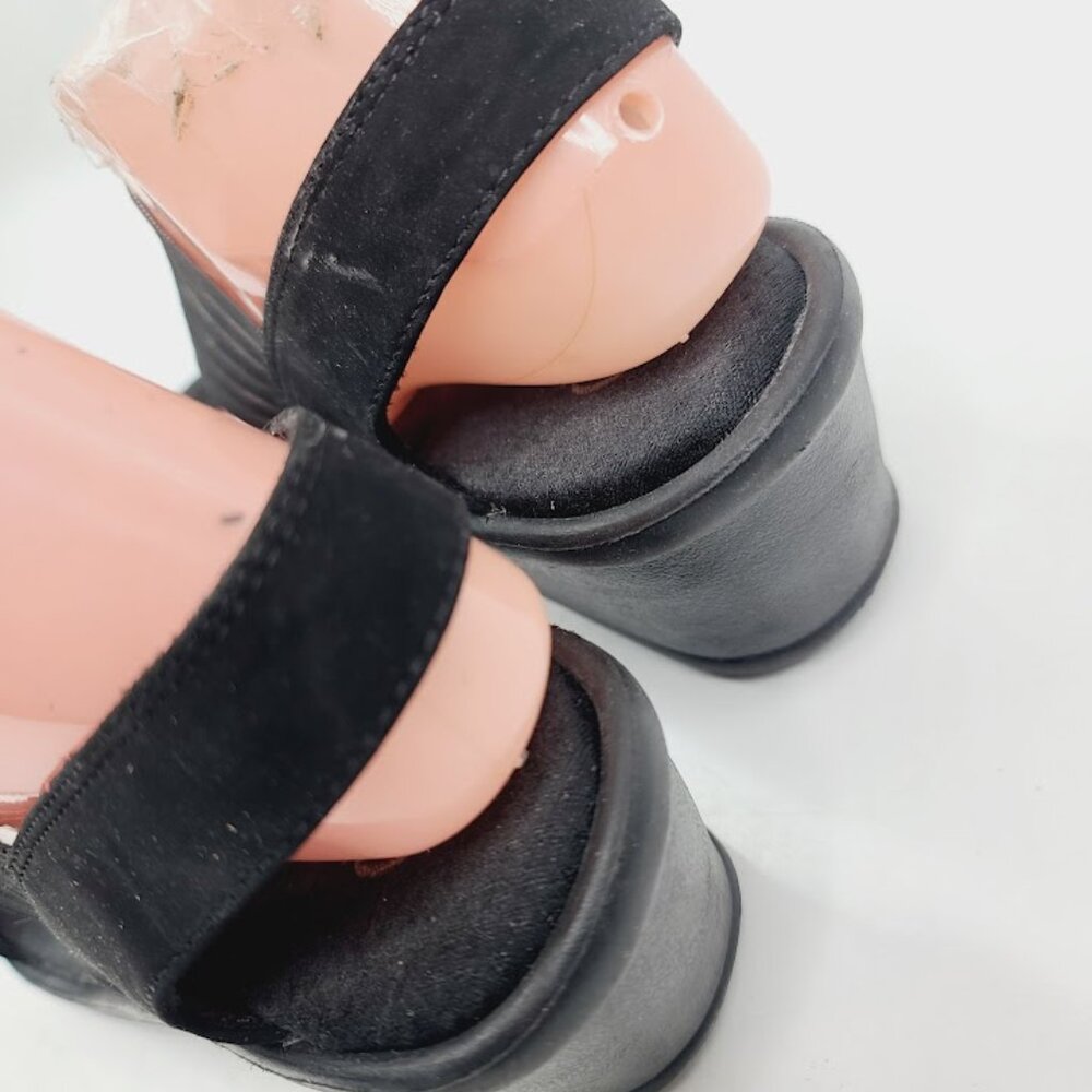 Skechers Women's Black Rumblers 38472 Wedge Classic Slingback Sandal Size 10 - Picture 4 of 7